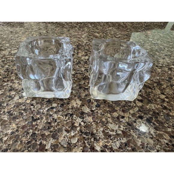 Partylite Ice Cube Votive candle holder EUC‎ Set Of Two - Picture 4 of 8